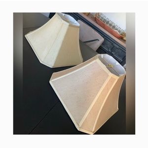 PAIR Square Cut Cornet silk lamp shades 6x11x15.5 ****One is slightly darker ***